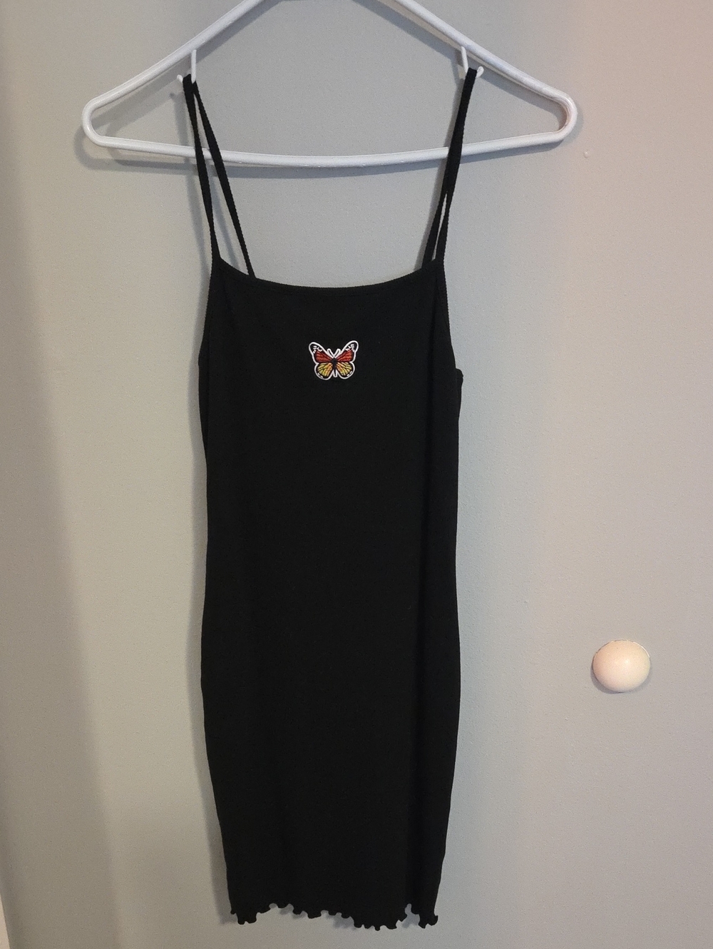 wild fable Black Ribbed Mini Dress